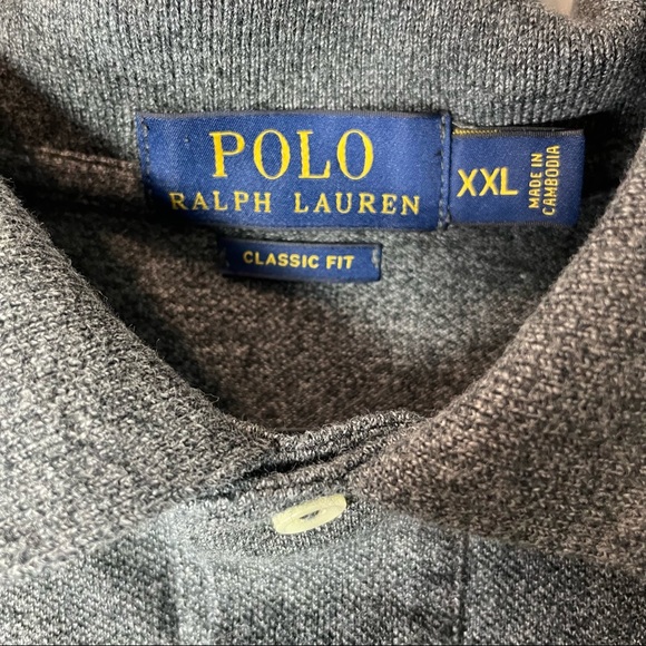 Polo Ralph Lauren Short Sleeve Polo Classic Fit Shirt XXL Grey - Picture 3 of 8